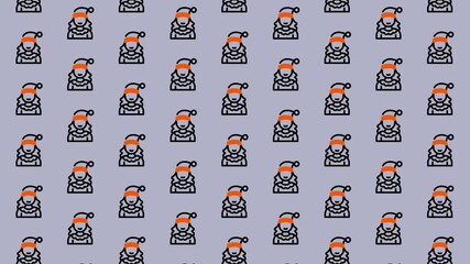 Pixel Art Santa Claus Pattern - Festive Holiday Background. - Powered by Adobe