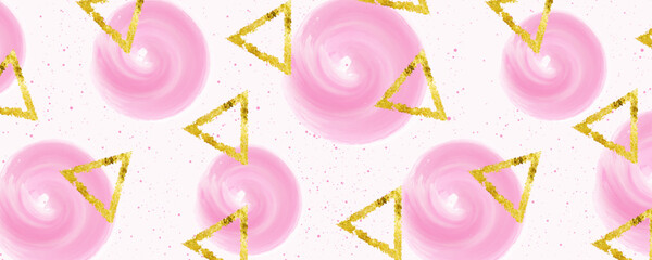 pink candy floss pattern background design with triangle vector illustration