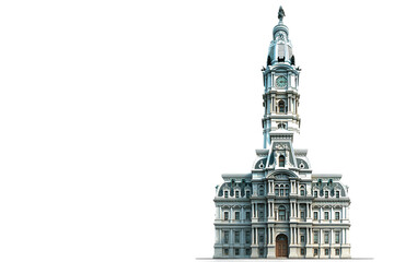 Obraz premium Historic city hall isolated on transparent background