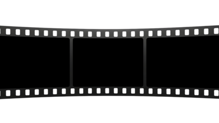 Vintage film strip frame isolated on transparent background