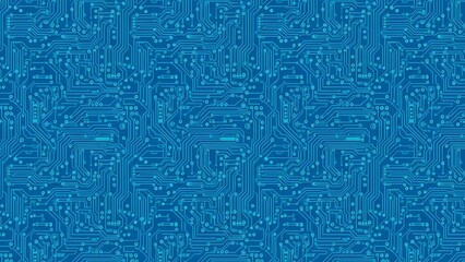 Close up of a light blue circuit board design background.