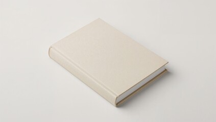 Beige Book Cover A Simple and Elegant Design for Your Reading Material on a White Background