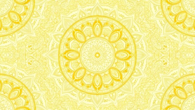 A beautiful yellow mandala pattern creates a harmonious and calming background design.