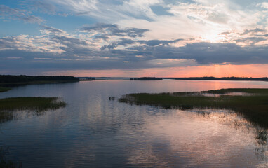 Sunset at Lake Siver on a summer evening 