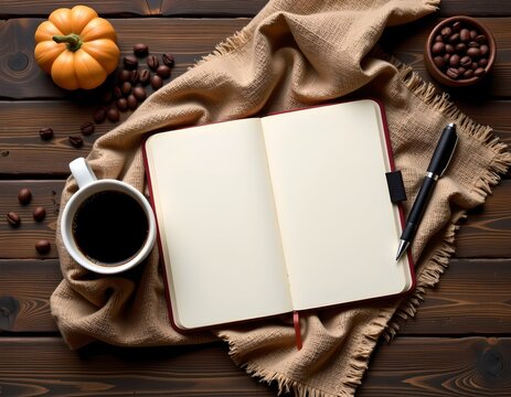 Cozy Coffee and Notebook Scene for Creative Inspiration
