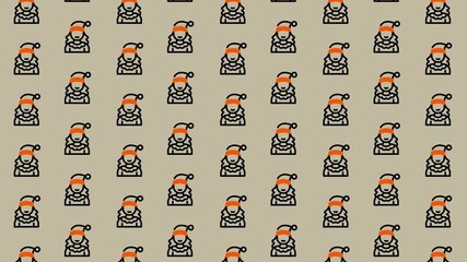 Pixelated Santa Claus Pattern - A Festive and Retro Design. - Powered by Adobe