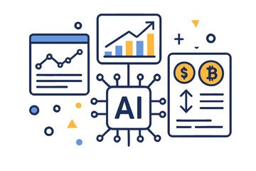 Artificial Intelligence Analyzing Financial Data and Market Trends.