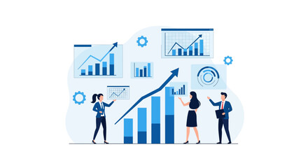 Fototapeta premium Business Growth and Financial Analysis with Data Visualization.