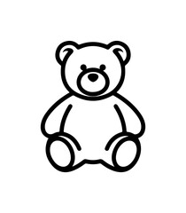 Obraz premium Adorable teddy bear outline drawing, perfect for kids projects and heartwarming designs