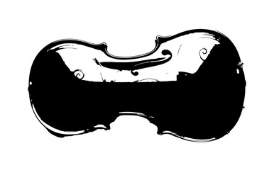 Dramatic violin silhouette for classical music event posters and expressive art designs