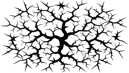 Obraz premium Abstract cracked pattern silhouette isolated on white background