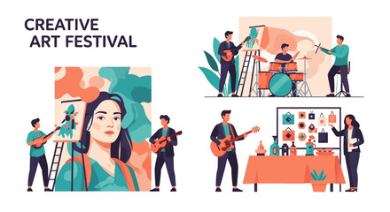 Creative Art Festival Celebration with Live Music and Painting.