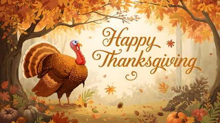 serene illustration of a majestic turkey