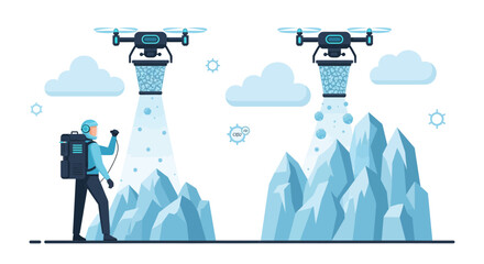 Drone Delivery of Snow to Mountains for Climate Change Mitigation.