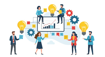 Fototapeta premium Teamwork and Innovation in Business Strategy Development.