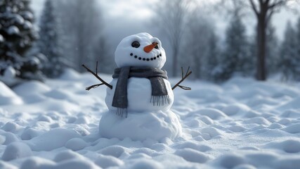 snowman on the snow