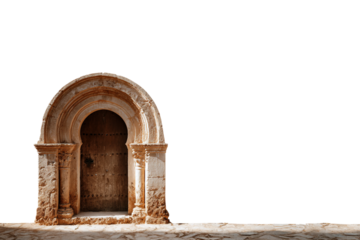 Ornate doorway arch feature isolated on transparent background