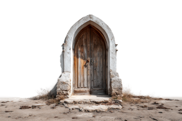 Stone doorway arch structure isolated on transparent background