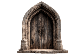 Curved doorway arch element isolated on transparent background