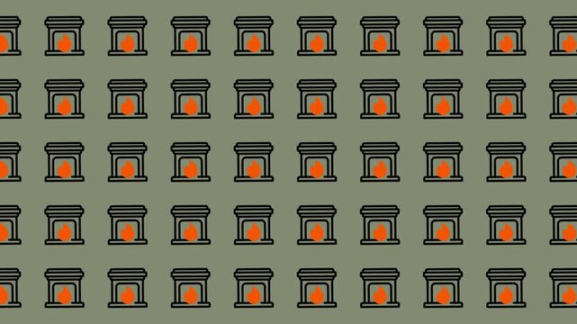 Seamless Fireplace Pattern - Cozy and Warm Digital Design.