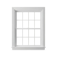 Obraz premium White double hung window isolated on transparent background