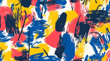 Abstract pattern white background made up various shapes marker painting seamless