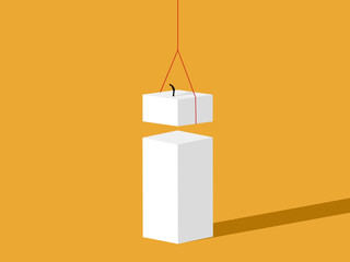 Businessman creates a building.