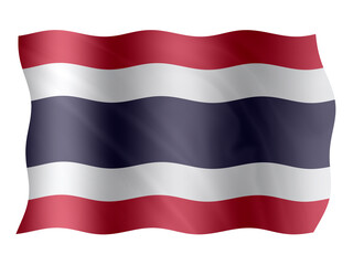 Digital composite. 

Flag of Thailand waving with a fabric overlay. 

Thailand National Day is celebrated on December 5th. 

Thai,