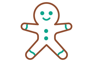 Gingerbread man icon. line icon style. icon related to christmas. food elements vector illustration