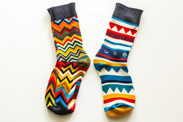 Colorful striped socks are stylish and fashionable. Socks are comfortable and popular clothing. Colorful socks will raise fashion sense. Fashion is style.