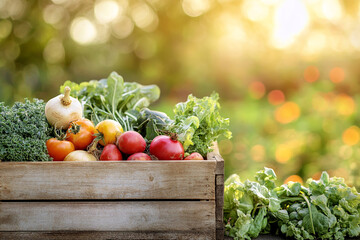 Organic vegetables present healthy freshness from local garden, with harvest produce displayed, showcasing natural texture and colorful fresh foods for sale.