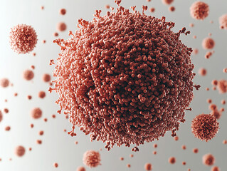 The virus shows a close up of a scientific approach, which emphasizes medicine research and helps to understand how disease can effect on our cell.