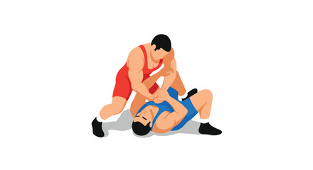 Obraz premium Wrestling match encounter in dynamic sportswear