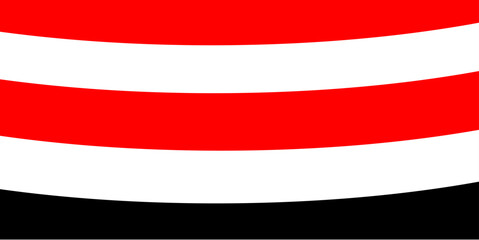 black, white and red flag with ribbon