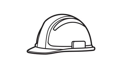 Fototapeta premium Hard hat vector illustration safety helmet in outline style protective headgear for construction and industrial work isolated on white