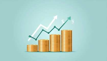 business graph with arrow