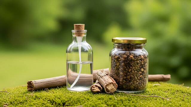 glass jar with herbs and spices