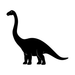 Dinosaur Silhouette Brontosaurus Shape Vector.