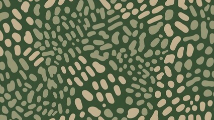 Abstract camouflage pattern with green and tan irregular shapes.