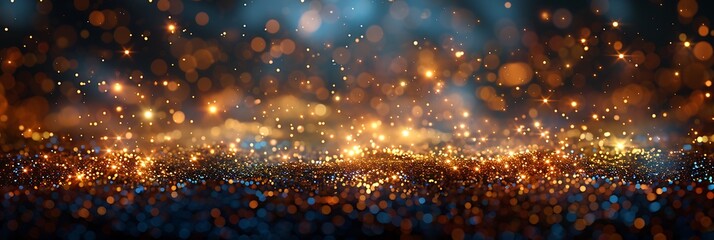 Obraz premium Panoramic Bokeh Lights of a Crowd at a Festive Event Celebration