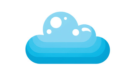 Obraz premium Stylized blue cloud with reflective highlights, representing technology and weather