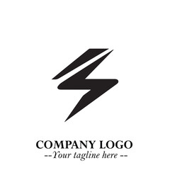 Sleek Electrical Logo Symbol on a Clean White Background for Modern Branding Design Elements Art