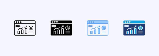 Data Analysis Icon Set Multiple Style Collection Element For Design