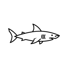 A simple shark illustration isolated on, featuring a sleek design and minimalist aesthetic