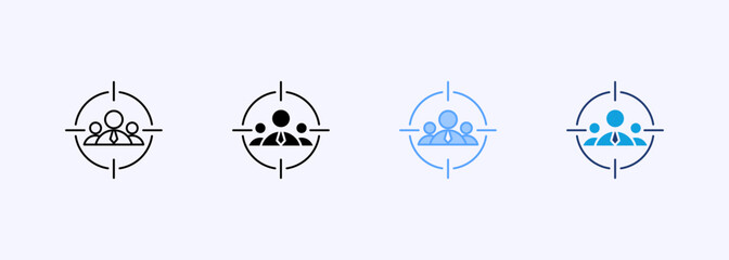 Target Audience Icon Set Multiple Style Collection Element For Design