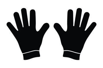 safety gloves vector silhouette, rubber hand gloves silhouette