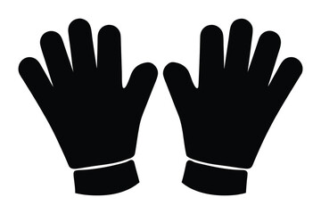 Obraz premium safety gloves vector silhouette, rubber hand gloves silhouette