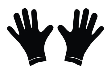 safety gloves vector silhouette, rubber hand gloves silhouette