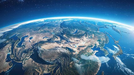 Video A view of the Earth from space with the sun shining, great for representing global perspectives or environmental themes