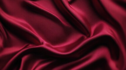 Obraz premium Deep Wine Red Silky Fabric Creates a Luxurious Backdrop for Valentine Themed Designs and Messaging in a Spacious Layout